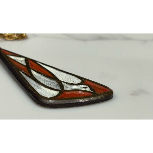 Vintage Terra Sancta Guild 1969 Enamel Dove Pendant Necklace Israel - Picture 12 of 16